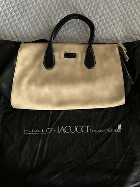 Iacucci Briefcase Tan & Black Leather